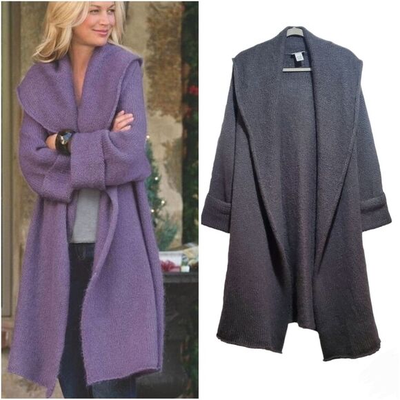 Soft Surroundings Telluride Topper Longline Open Front Cardigan Gray XS S - Picture 1 of 8